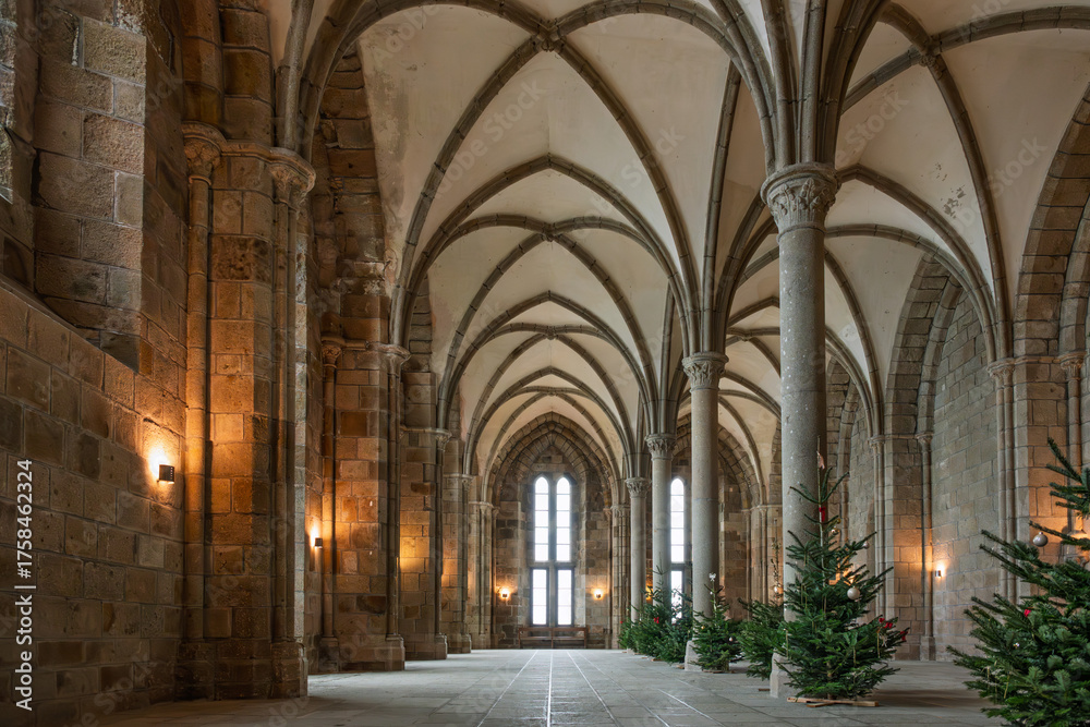 Fototapeta premium Mont Saint-Michel Abbey Interior