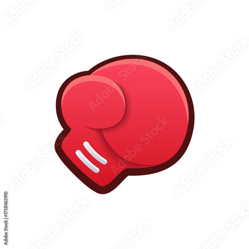 Isolated flat 3d Boxing Glove icon for game, interface, sticker, app. The sign in a cartoon style for match 3, arcade, rpg. The Sport sprite for craft element in hyper casual mobile game.