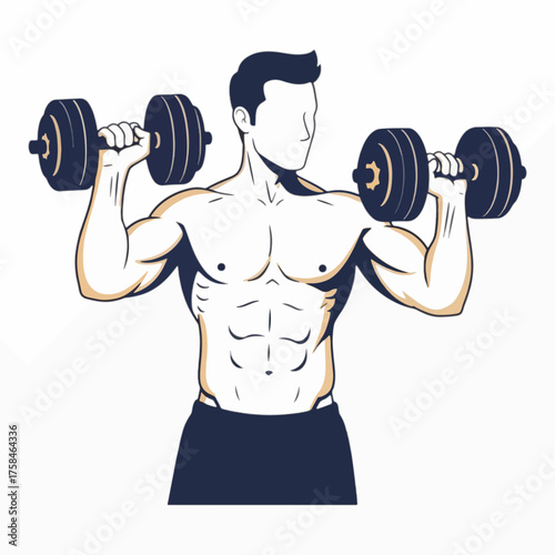 man lifting dumbbells gym