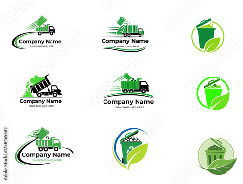 set of A company specialized in cleaning the street from garbage icons