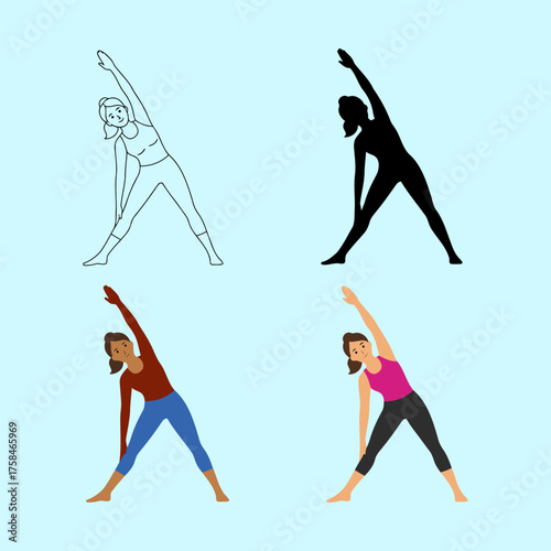 Woman Practicing Yoga Stretching
