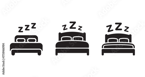 Sleeping well vector icons set for rest and relax concept,  vector illustration