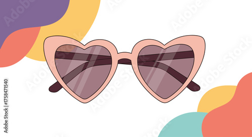 Stylish heart shaped sunglasses for a fun summer vibe.