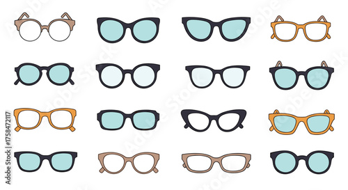 A diverse collection of stylish eyewear frames for fashion.