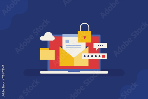 Email security system protecting accounts and content from phishing, breaches, and cyberattacks, with secure cloud storage for attachments.