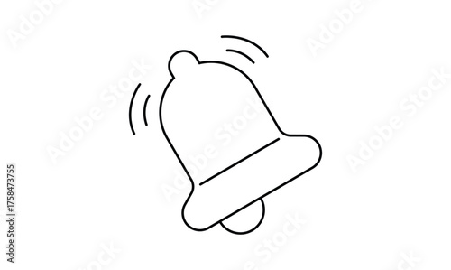 Notification bell outline icon isolated on transparent background. EPS 10