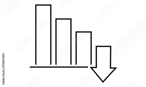 Decrease outline icon isolated on transparent background. EPS 10