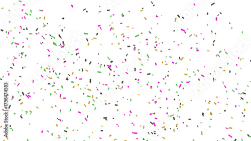 Festive celebration with falling confetti on white background for party