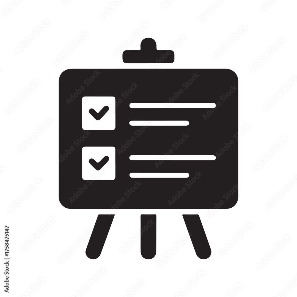 Fototapeta premium Task Board Solid Icon for Schedule Organization