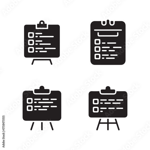 Task Board Solid Icons Set for Productivity Workflow