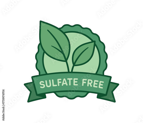 sulfate free label and badge flat vector illustration style isolated on white background