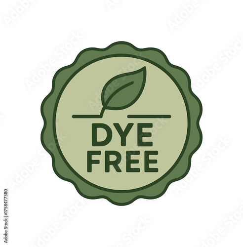 dye free label and badge flat vector illustration style isolated on white background