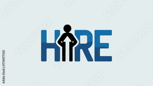 Human resources hiring concept with upward arrow icon