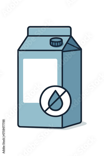 milk carton with lactose free icon flat vector illustration style isolated on white background