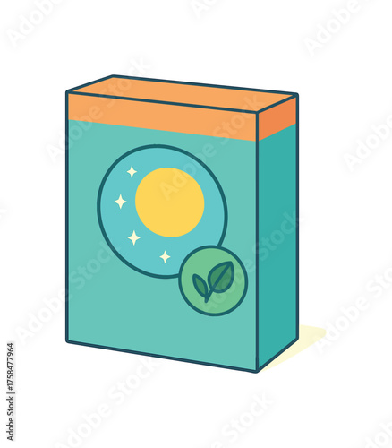 laundry powder box with hypoallergenic sign flat vector illustration style isolated on white background