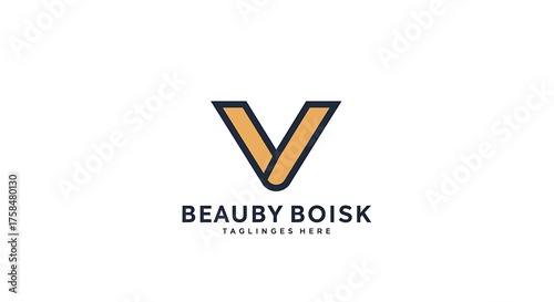 Free Download Modern letter v logo design with creative geometric style on white background - GFXLoad