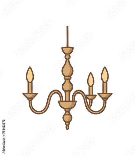 chandelier home decor flat vector illustration style isolated on white background