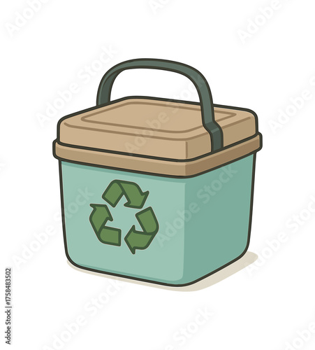 reusable lunch box sustainability flat vector illustration style isolated on white background