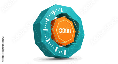 Abstract Geometric Countdown Timer Icon Modern Digital Clock Design for Web and Apps