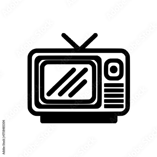 Classic television icon symbolizing retro media technology and vintage broadcast device