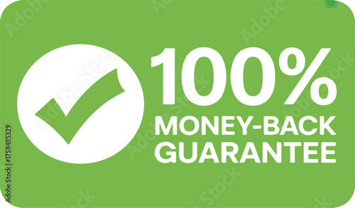 A hundred percent money back guarantee sign