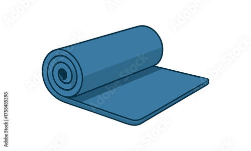 yoga mat fitness flat vector illustration style isolated on white background