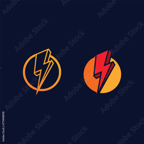 Free Download Electric Lightning Energy Vector Logo with Flash Bolt and Power Line Elements - GFXLoad