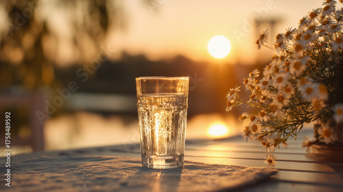 glass of water on the table