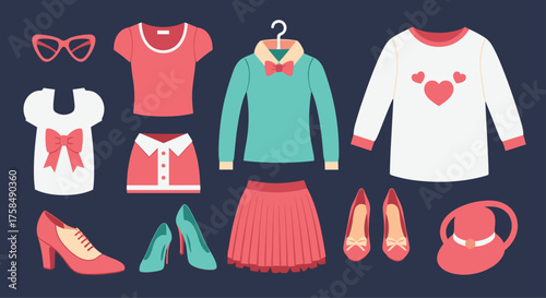 A collection of cute pixel art outfits for girls