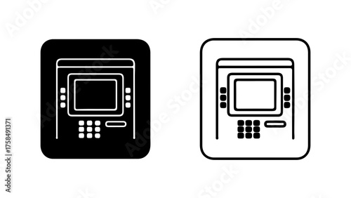 Automated teller machine icon with transparent background