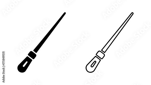 Conductor baton with transparent background