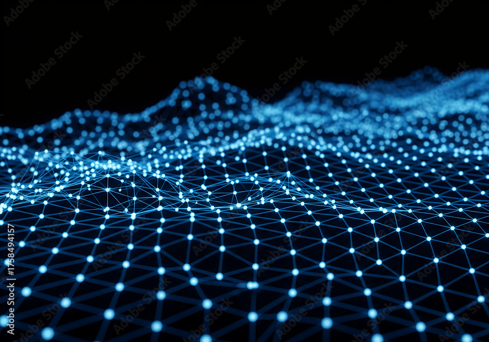 Fototapeta premium Futuristic Grid Network Abstract Digital Data Connection Design