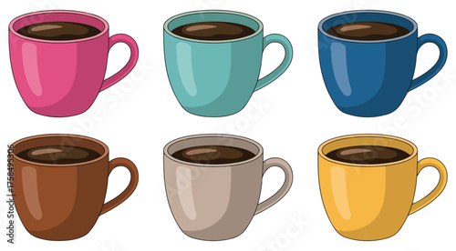 disposable coffee cup set with lid illustration