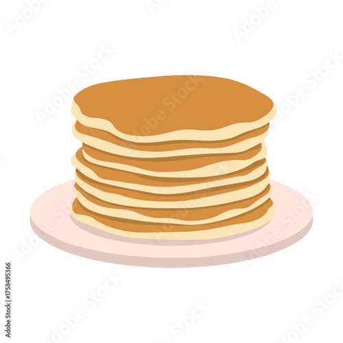 cute pancakes cartoon breakfast icon