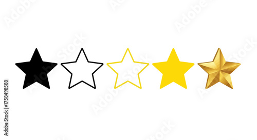A rating system represented by five stars, with three stars filled in to indicate a score of three out of five.