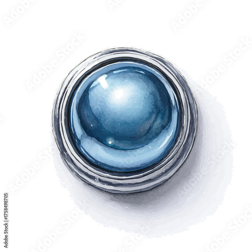 Navel Stud, watercolor clipart vector, isolated on a white background.