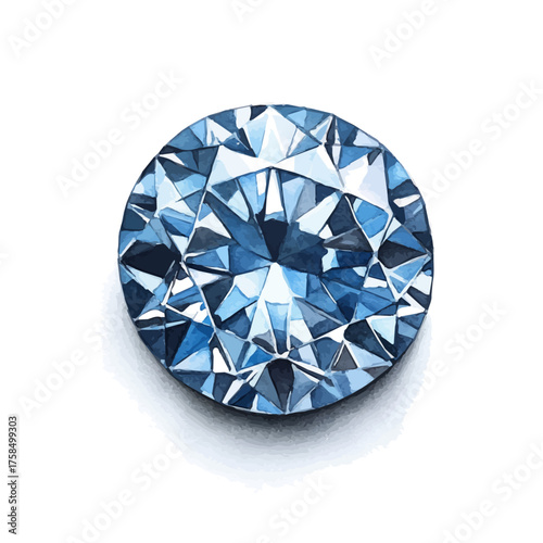 Navel Stud, watercolor clipart vector, isolated on a white background.