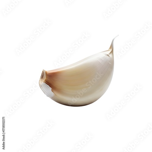 Peeled Garlic Clove, a Natural Remedy for Immune Support, Isolated on White Background
