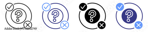 decision icon set multiple style