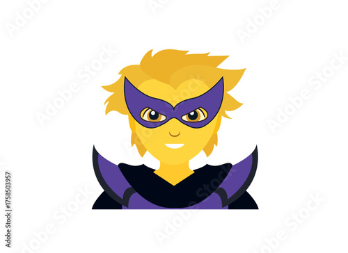 supervillain villain hero costume masked person emoji symbol sign icon vector illustration isolated flat non-binary