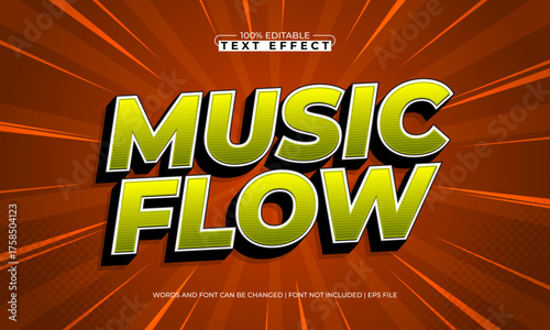 music flow editable text effect