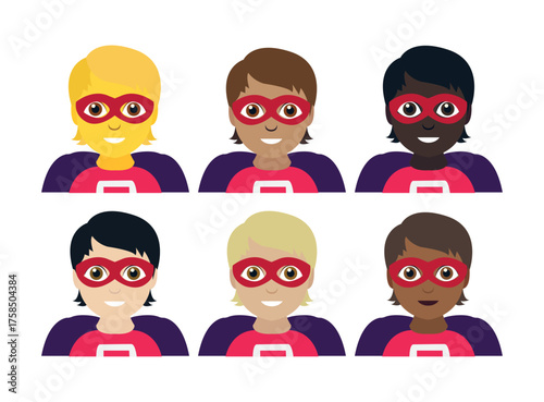 superhero person non-binary super hero mask masked vigilante emoji symbol sign icon vector illustration isolated flat