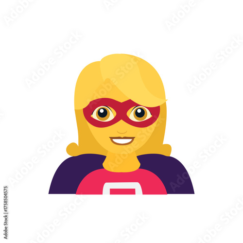 superhero woman female super hero mask masked vigilante emoji symbol sign icon vector illustration isolated flat