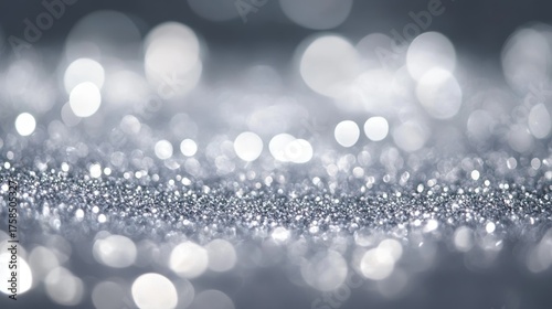 Abstract Grey Silver Glittering Background With Sparkling Light Effects Creating a Luxurious Festive Atmosphere