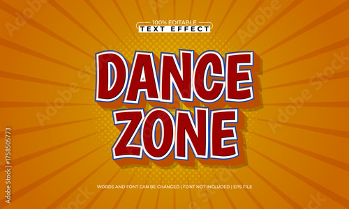 dance zone editable text effect