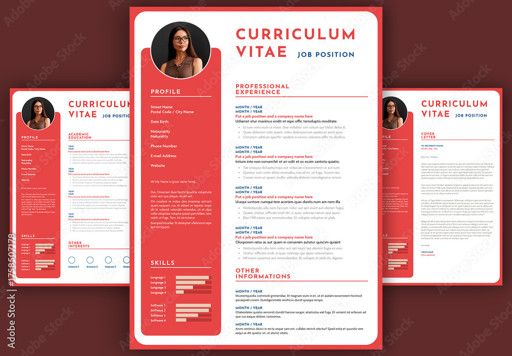 Curriculum Vitae Layout Stock Template | Adobe Stock