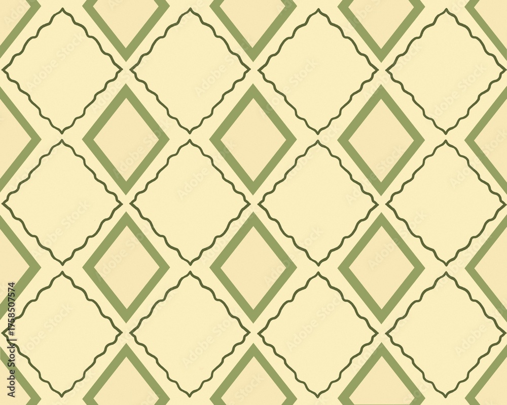 Fototapeta premium Green geometric seamless pattern background