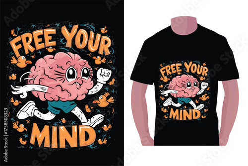 Fototapeta T-shirt Design Featuring Free Your Mind