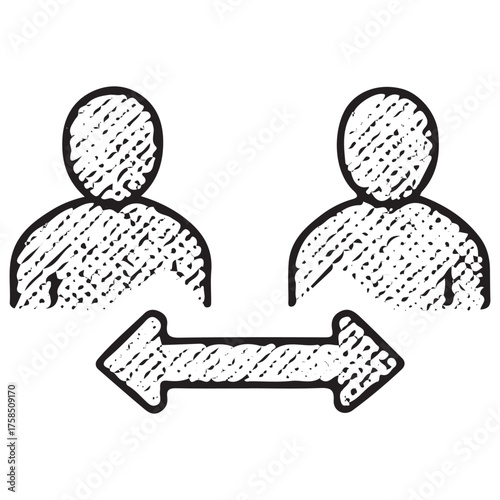 Hand-Drawn Communication Icon for Business Collaboration