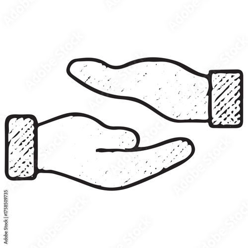 Hand-Drawn Hand Icon for Business Support and Assistance